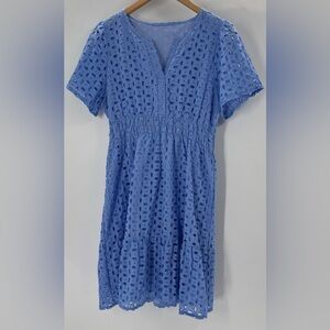 Blue Eyelet Dress